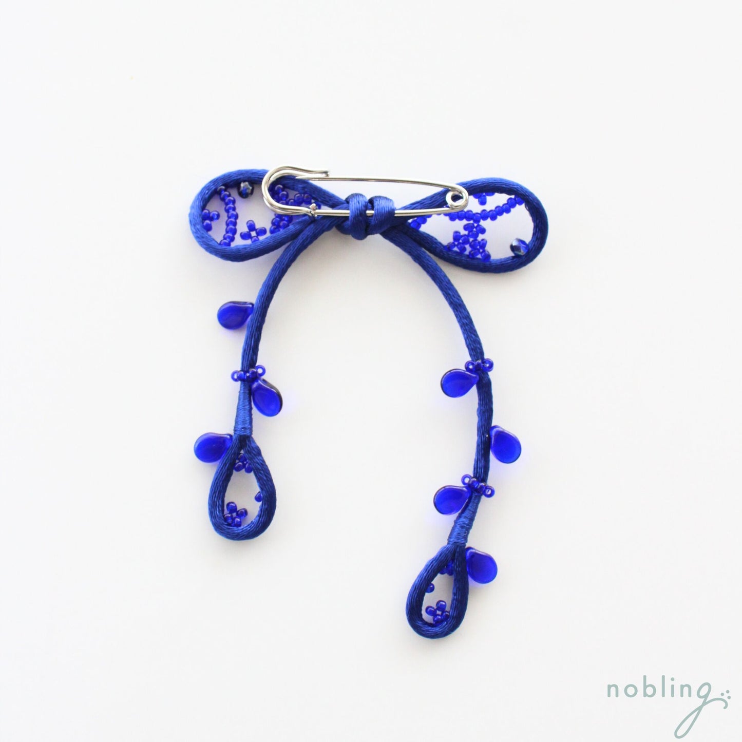 Ribbon brooch 【Dark blue】