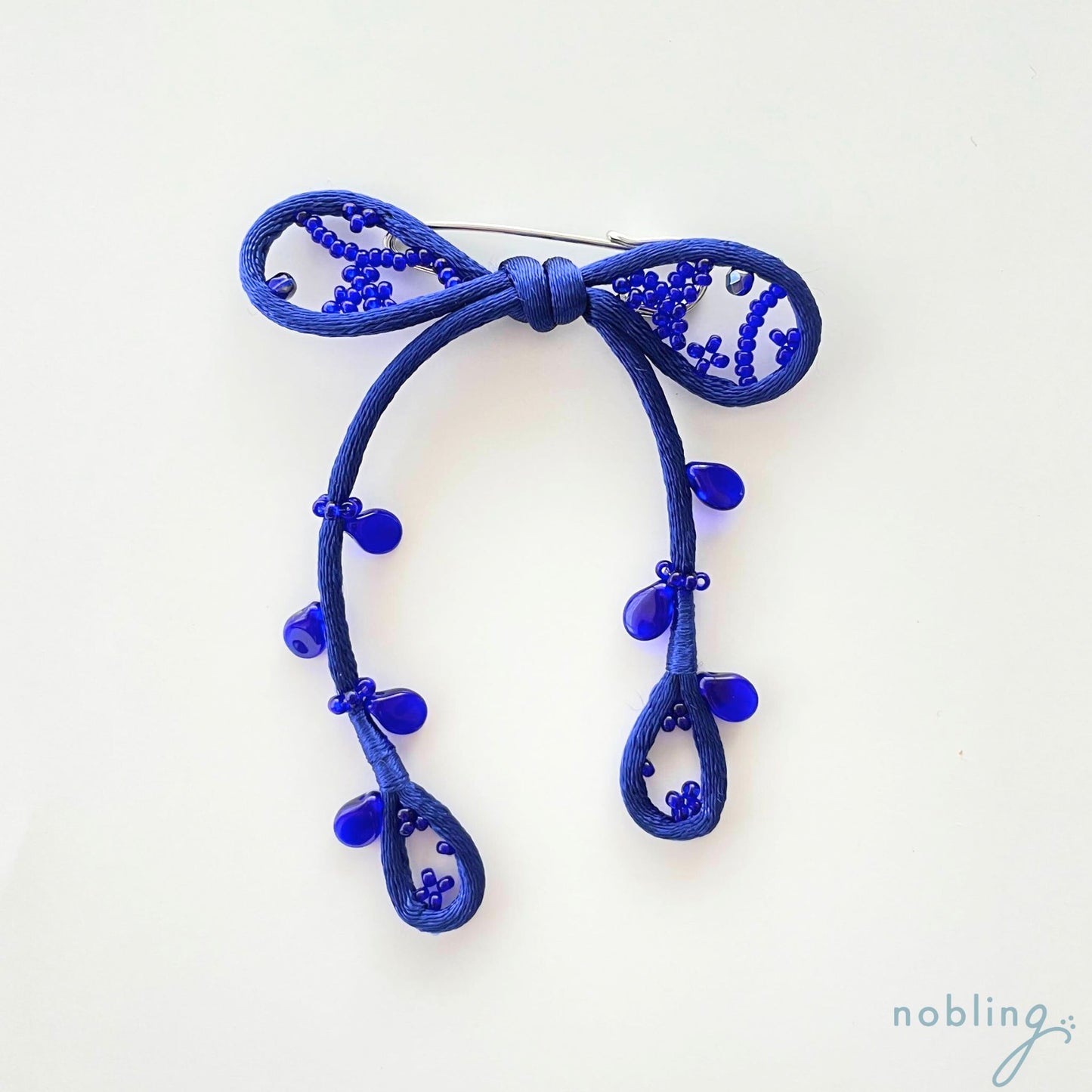 Ribbon brooch  【Dark blue】