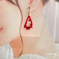 Earring in the shape of a drop【red】