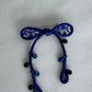 Royal Blue Ribbon Brooch with Beads, Statement Bow Pin for Jacket or Dress, Handmade Japanese Jewelry 【Hayata Royal Blue】