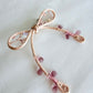 Ivory Ribbon Brooch with Beads, Statement Bow Pin for Jacket or Dress, Handmade Japanese Jewelry 【Oikawa Ivory】