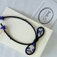Navy Ribbon Brooch with Beads, Statement Bow Pin for Jacket or Dress, Handmade Japanese Jewelry 【Kawaguchi Navy】