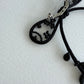 Black Ribbon Brooch with Beads, Statement Bow Pin for Jacket or Dress, Handmade Japanese Jewelry 【Watanabe Black】