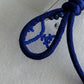 Royal Blue Ribbon Brooch with Beads, Statement Bow Pin for Jacket or Dress, Handmade Japanese Jewelry 【Matsusita Royal Blue】