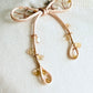 Ivory Ribbon Brooch with Beads, Statement Bow Pin for Jacket or Dress, Handmade Japanese Jewelry 【Hishinuma Ivory】