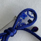 Royal Blue Ribbon Brooch with Beads, Statement Bow Pin for Jacket or Dress, Handmade Japanese Jewelry 【Hayata Royal Blue】