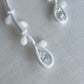 White Ribbon Brooch with Beads, Statement Bow Pin for Jacket or Dress, Handmade Japanese Jewelry 【Doi White】