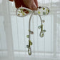 White Ribbon Brooch with Beads, Statement Bow Pin for Jacket or Dress, Handmade Japanese Jewelry 【Oikawa White】