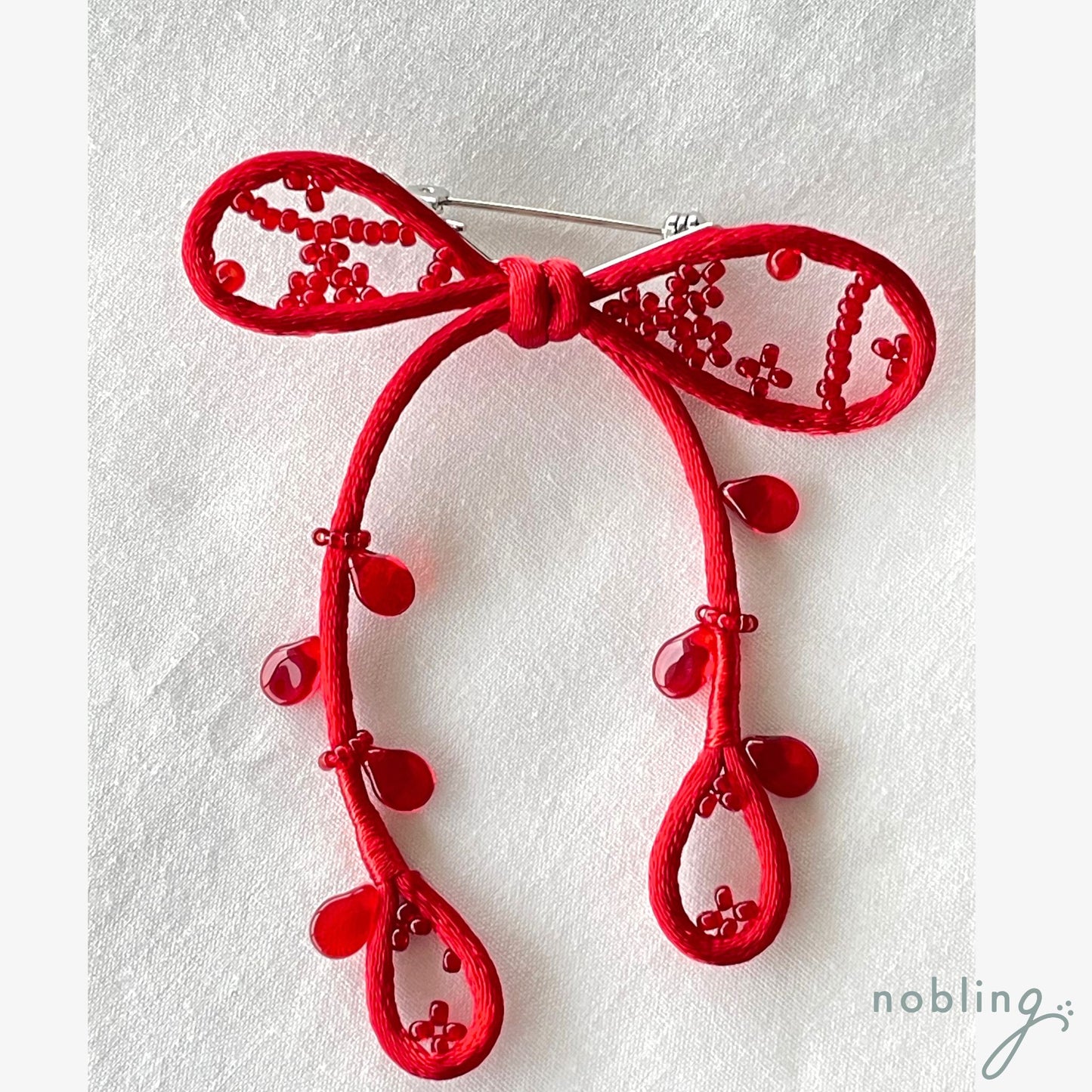 Ribbon brooch 【red】