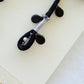 One-of-a-Kind Black Ribbon Brooch, Original Sew on Cord Design, Handmade Beaded Statement Pin, Japanese Artisan Jewelry, Gift for Her