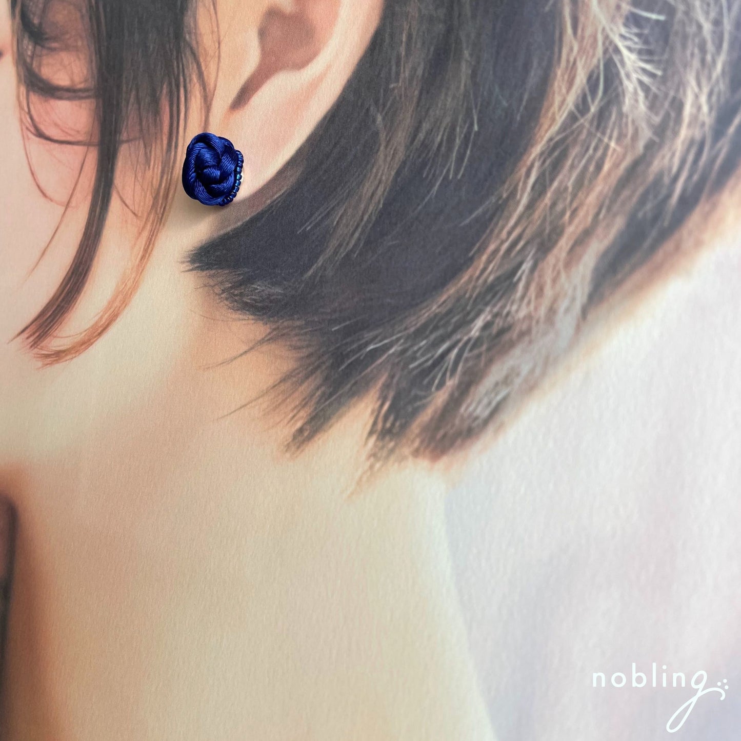 Koron-to earrings 【Dark blue】