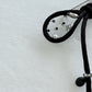 Black Ribbon Brooch with Beads, Statement Bow Pin for Jacket or Dress, Handmade Japanese Jewelry 【Oikawa Black】