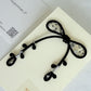 Black Ribbon Brooch with Beads, Statement Bow Pin for Jacket or Dress, Handmade Japanese Jewelry 【Oikawa Black】