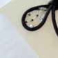 One-of-a-Kind Black Ribbon Brooch, Original Sew on Cord Design, Handmade Beaded Statement Pin, Japanese Artisan Jewelry, Gift for Her