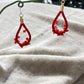 Earring in the shape of a drop【red】