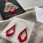 Earring in the shape of a drop【red】