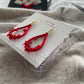 Earring in the shape of a drop【red】