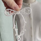 White Ribbon Brooch with Beads, Statement Bow Pin for Jacket or Dress, Handmade Japanese Jewelry 【Doi White】